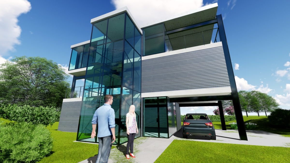 moderní, dům, novostavba, bydlení, rodinný, modul, architekt, projekt, stavba, návrh, studie
